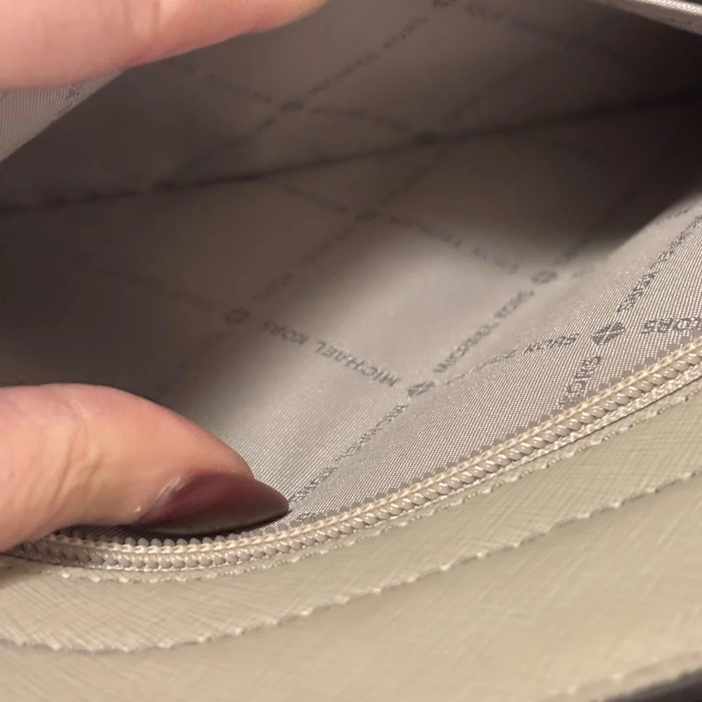 Michael Kors Gray/Very light Pink Studded Satchel